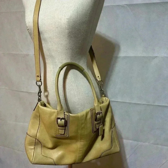 Coach Hamilton Tan Camel Leather Tote Bag w/ Strap & Fob D1093-F13811 *CLEAN* - Picture 3 of 11
